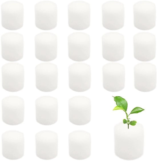 Semi Sfere di Sostegno per Piante 100 pezzo - Cilindriche Spugne da Seme - Morbide/Elastiche - Resistenti all'Umidità - Strumento per Piante - Coltivazione Optima - Spugna da Seme
