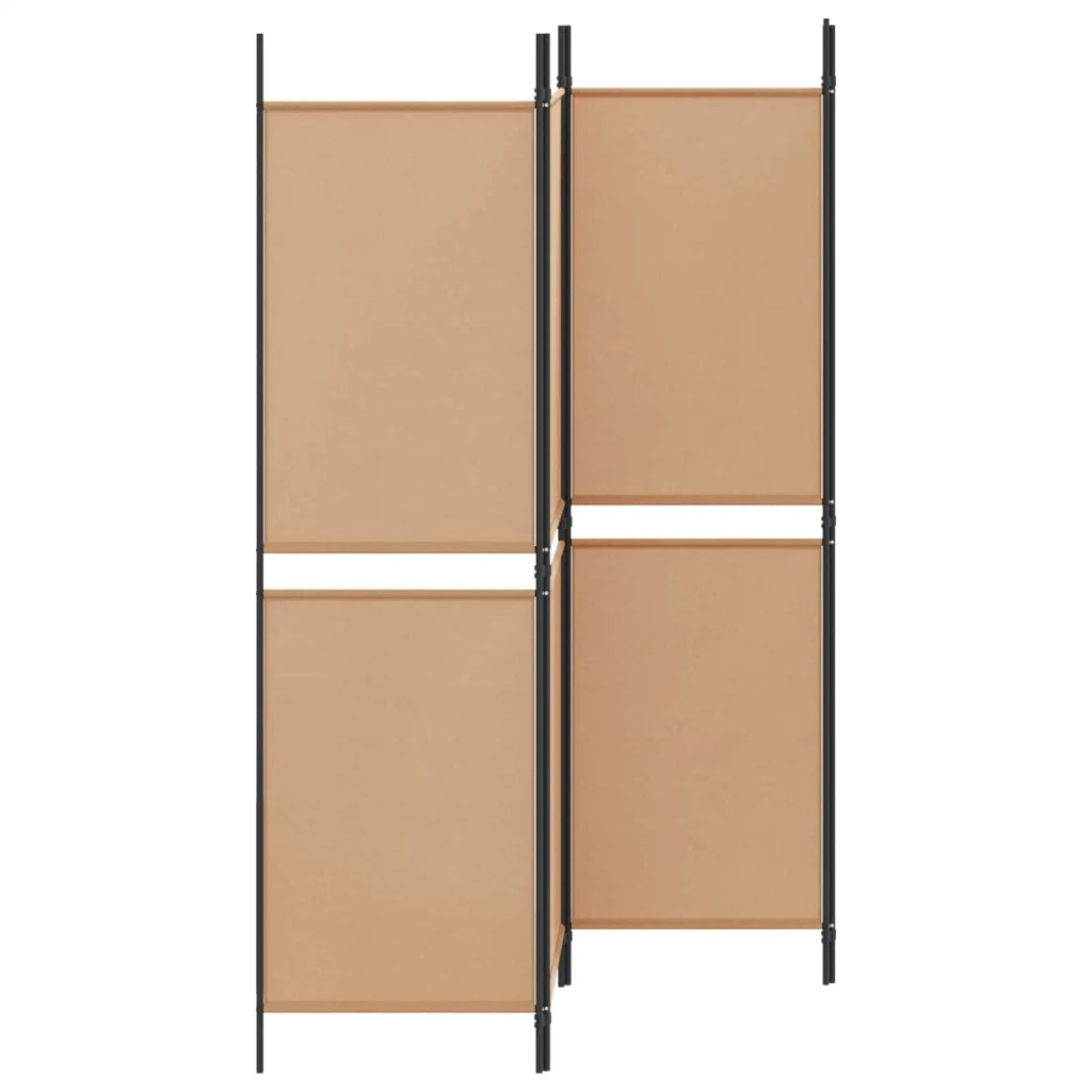 Divisorio Ambienti | Divider per stanze | Paravento a 4 pannelli Beige 200 x 180 cm Tessuto