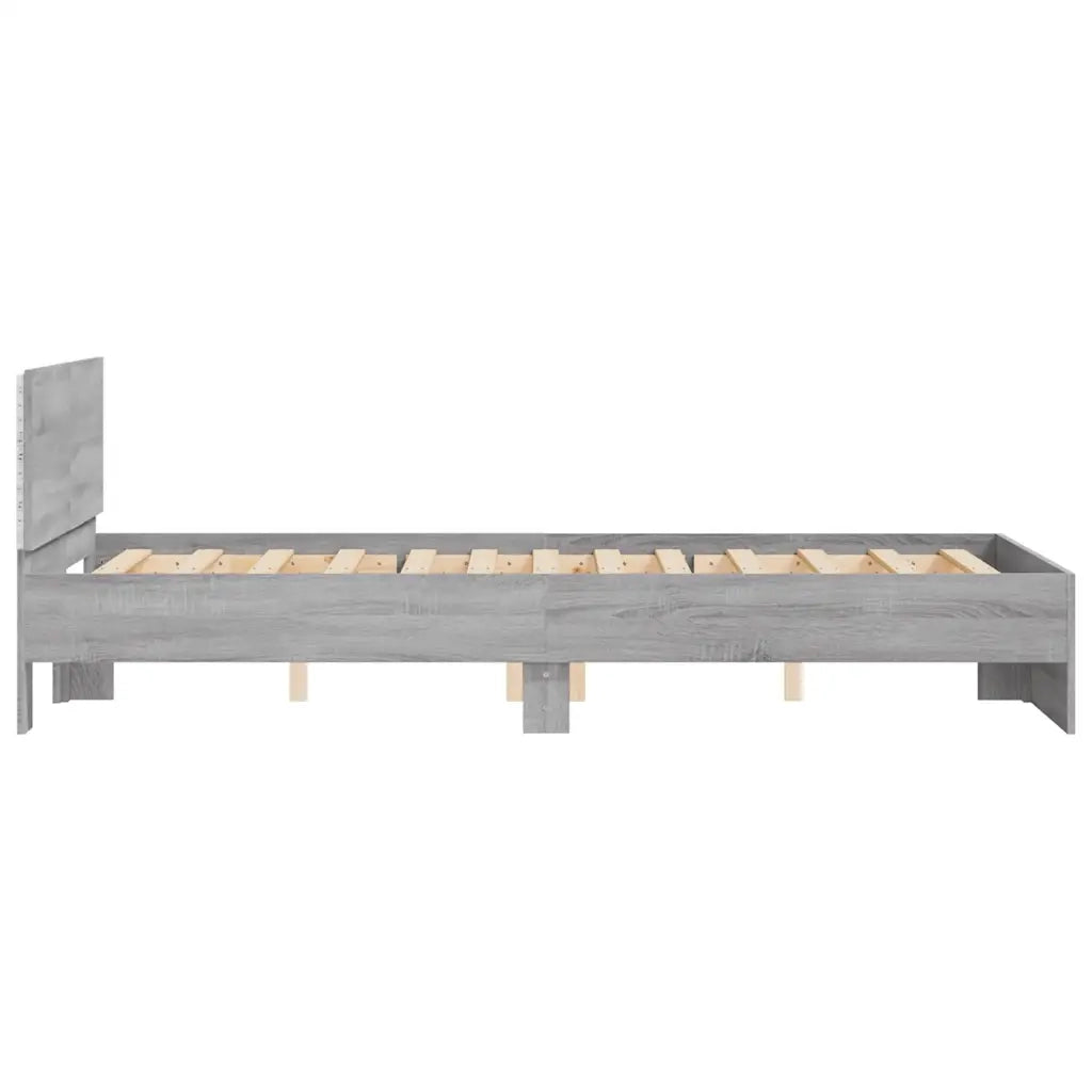 Giroletto con Testiera e LED Grigio Sonoma 120x190 cm 3207642
