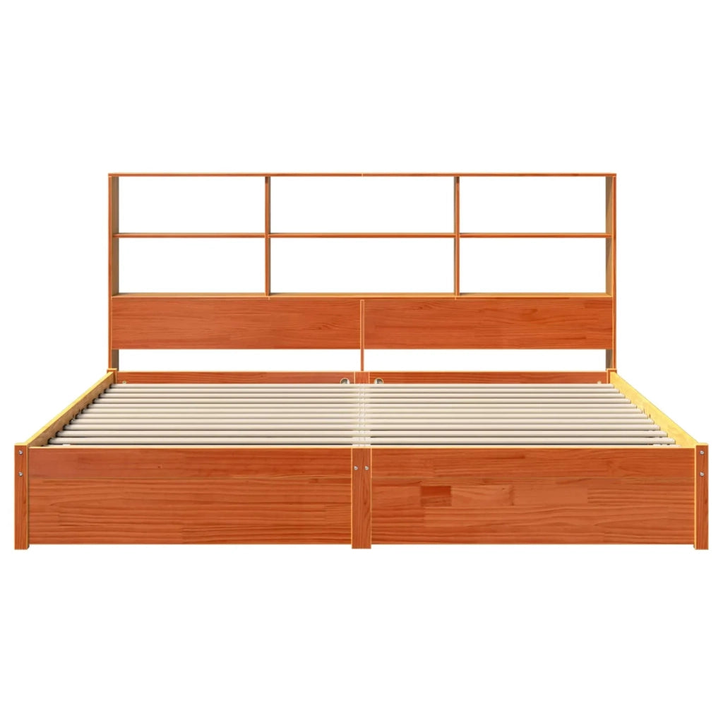 Struttura del letto con testiera contenitore Marrone Cera 3422705