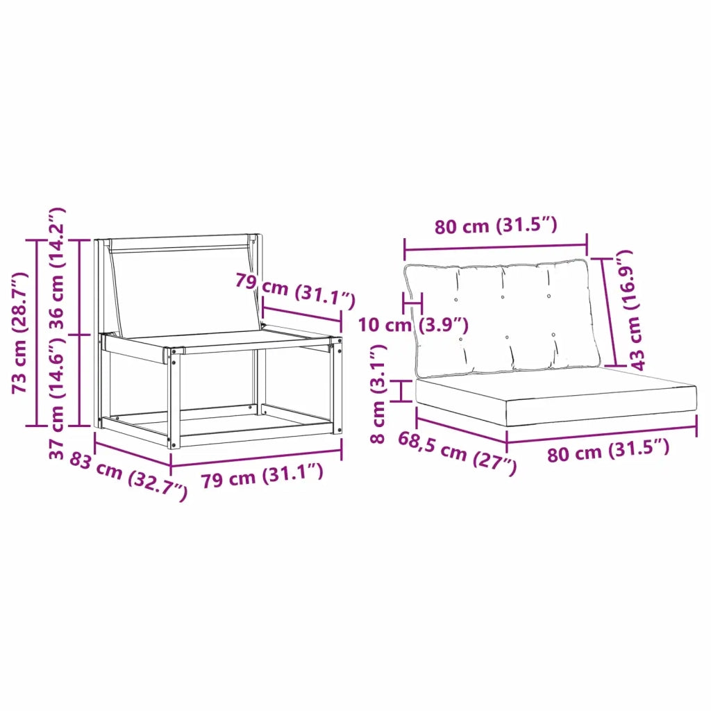 Set di divani da esterno con cuscino 3 pcs Bianco e Beige 3388371