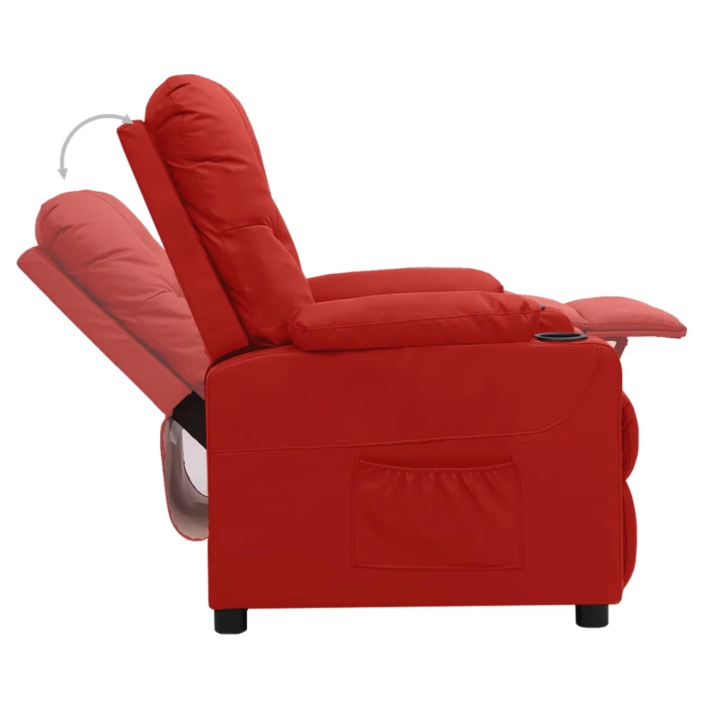Poltrona Reclinabile Rosso Vino in Similpelle 339128