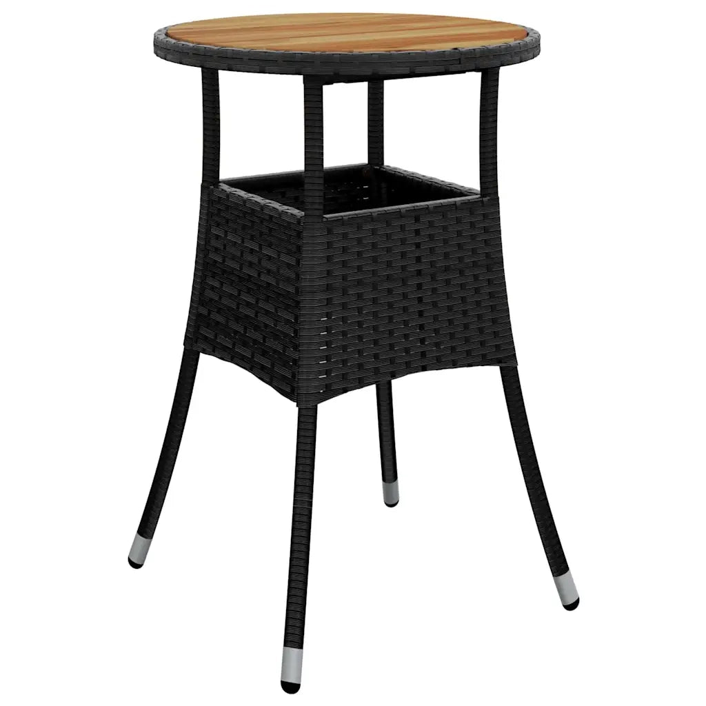 Set da Pranzo per Giardino 3 pcs Nero polyrattan 3334951