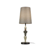 Lampada da tavolo Italux Nerom nera opaca paralume grigio