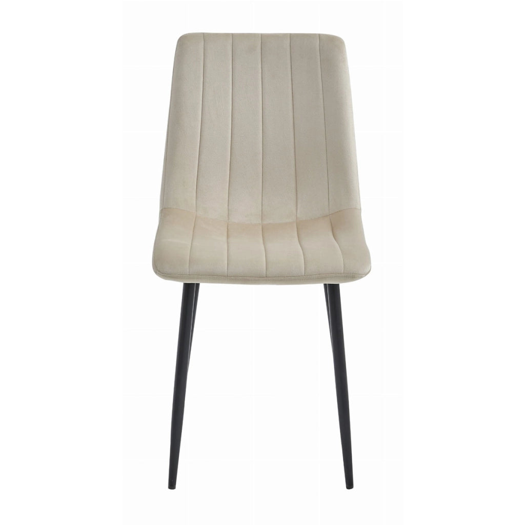 Sedia LAVA in velluto beige chiaro con gambe nere