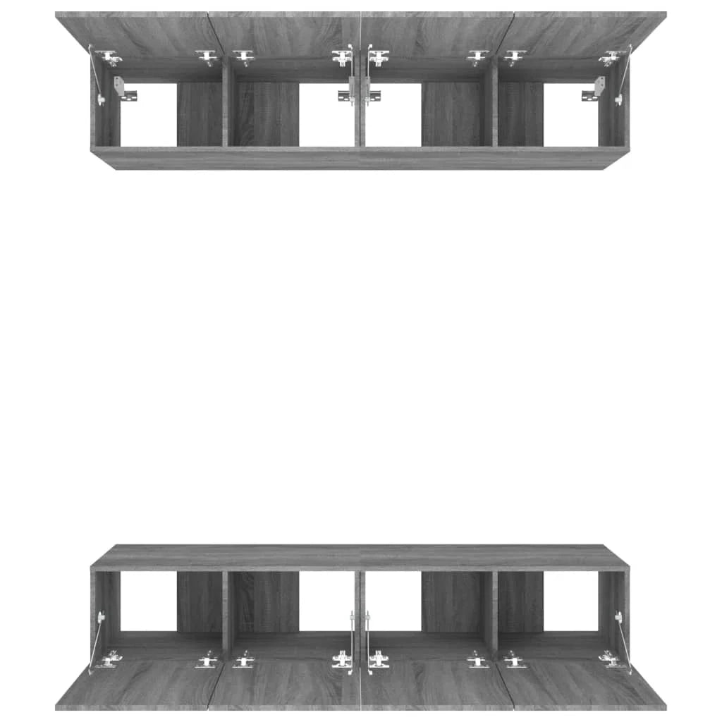 Mobile TV multimediale scaffale TV credenza mobile TV sala da pranzo soggiorno camera da letto 4 pezzi Sonoma 80 x 30 x 30 cm legno ingegnerizzato grigio 02_0028768