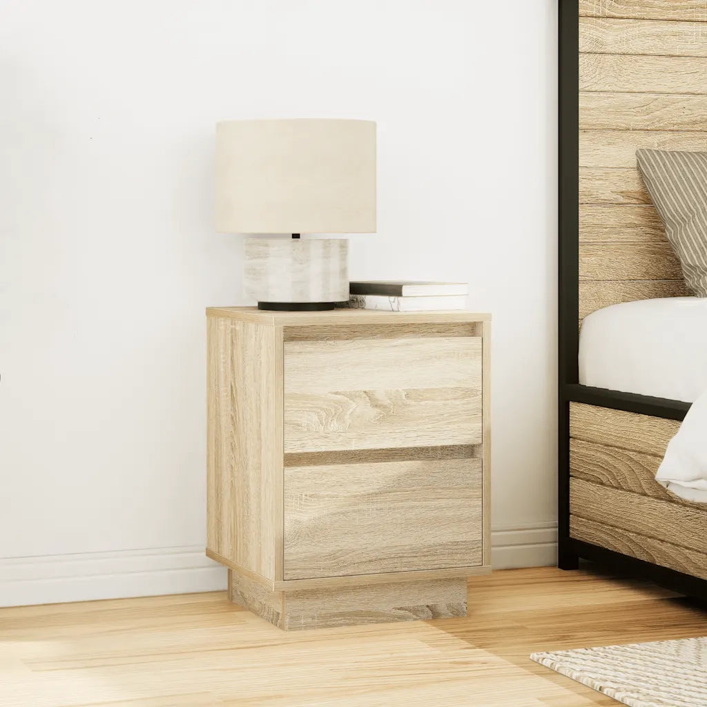 Comodini con Luci a LED 2 pz Rovere Sonoma 38x34x50 cm 861288