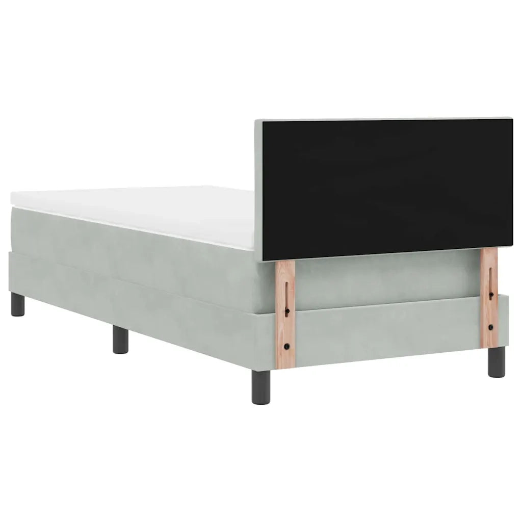 Letto a molle con testiera Grigio chiaro 90 x 190 cm Velluto 3339206