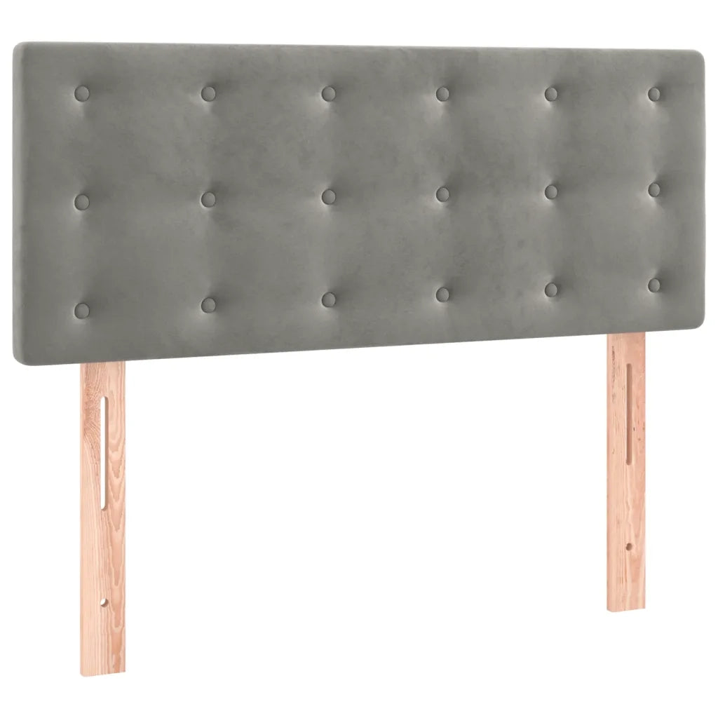 Giroletto a Molle con Materasso Grigio Chiaro 120x190cm Velluto
