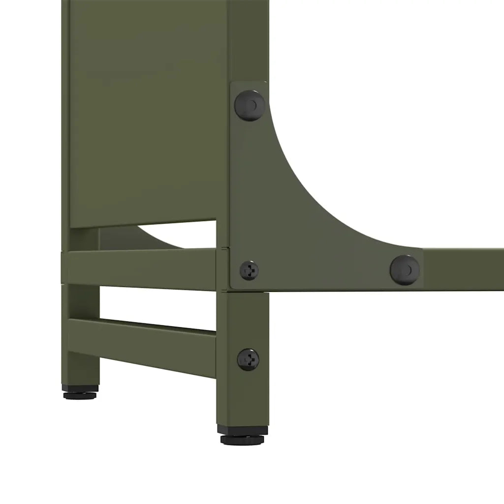 Rastrelliera per Legna da Ardere Verde Oliva 60x28x90 cm CFW3413430