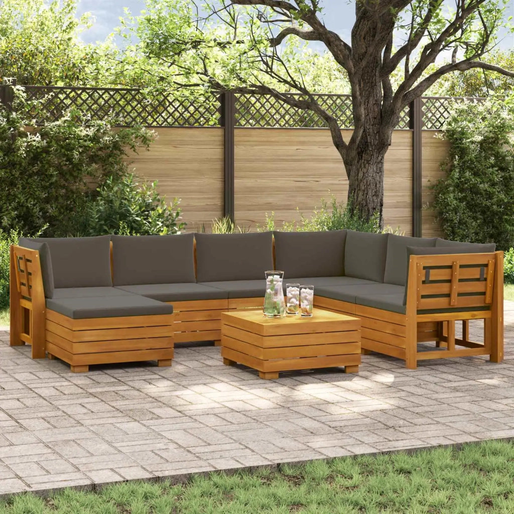 Set di divani da esterno con cuscino 8 Pezzo Marrone 3403109