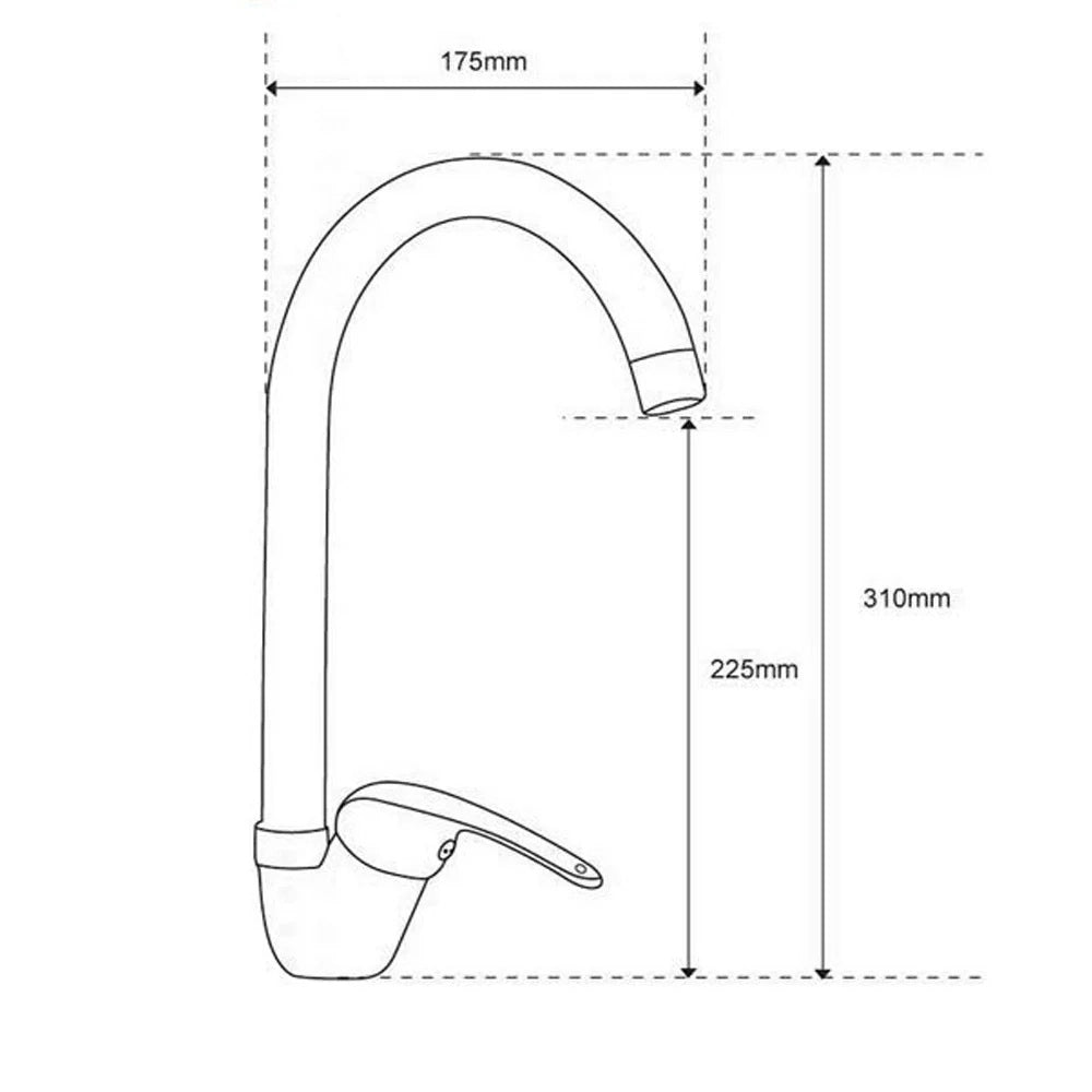 Miscelatore rubinetto monocomando per lavabo cucina canna alta cromato 52334A