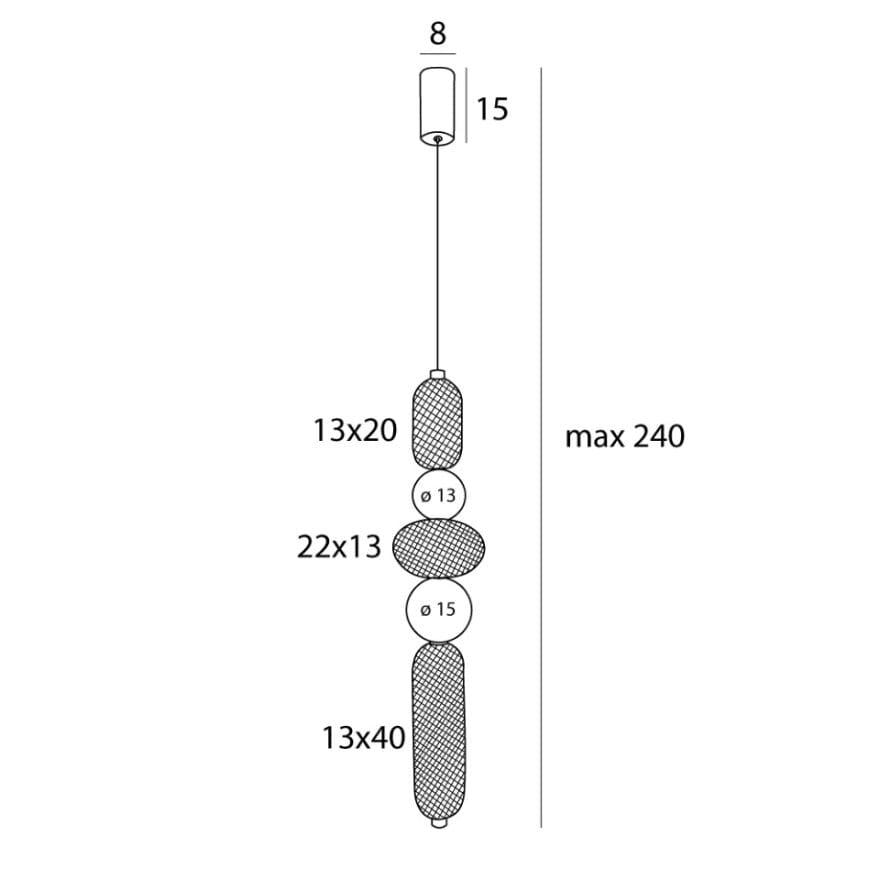 Lampada sospensione Maxlight Bora LED 28W 3000K nero/oro Ø22