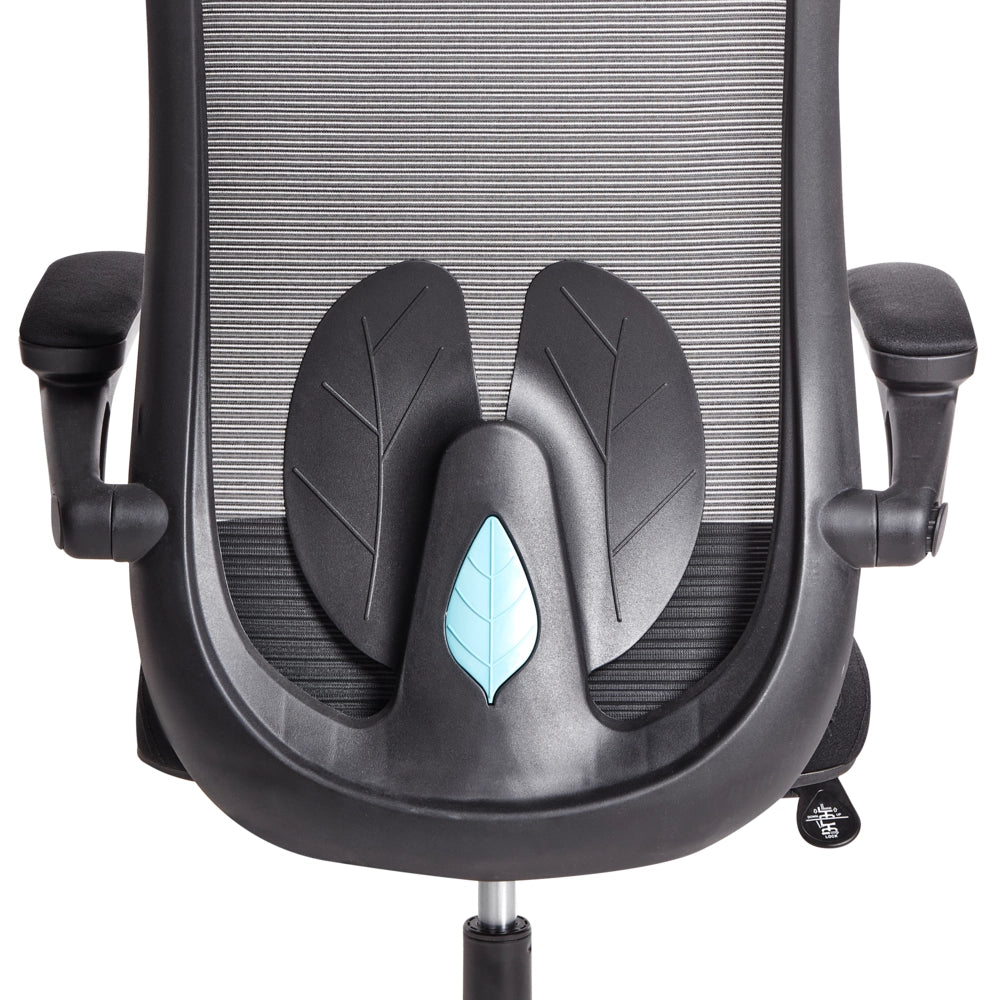 Sedia da ufficio con base girevole e braccioli regolabili in altezza con rete Nero stile moderno