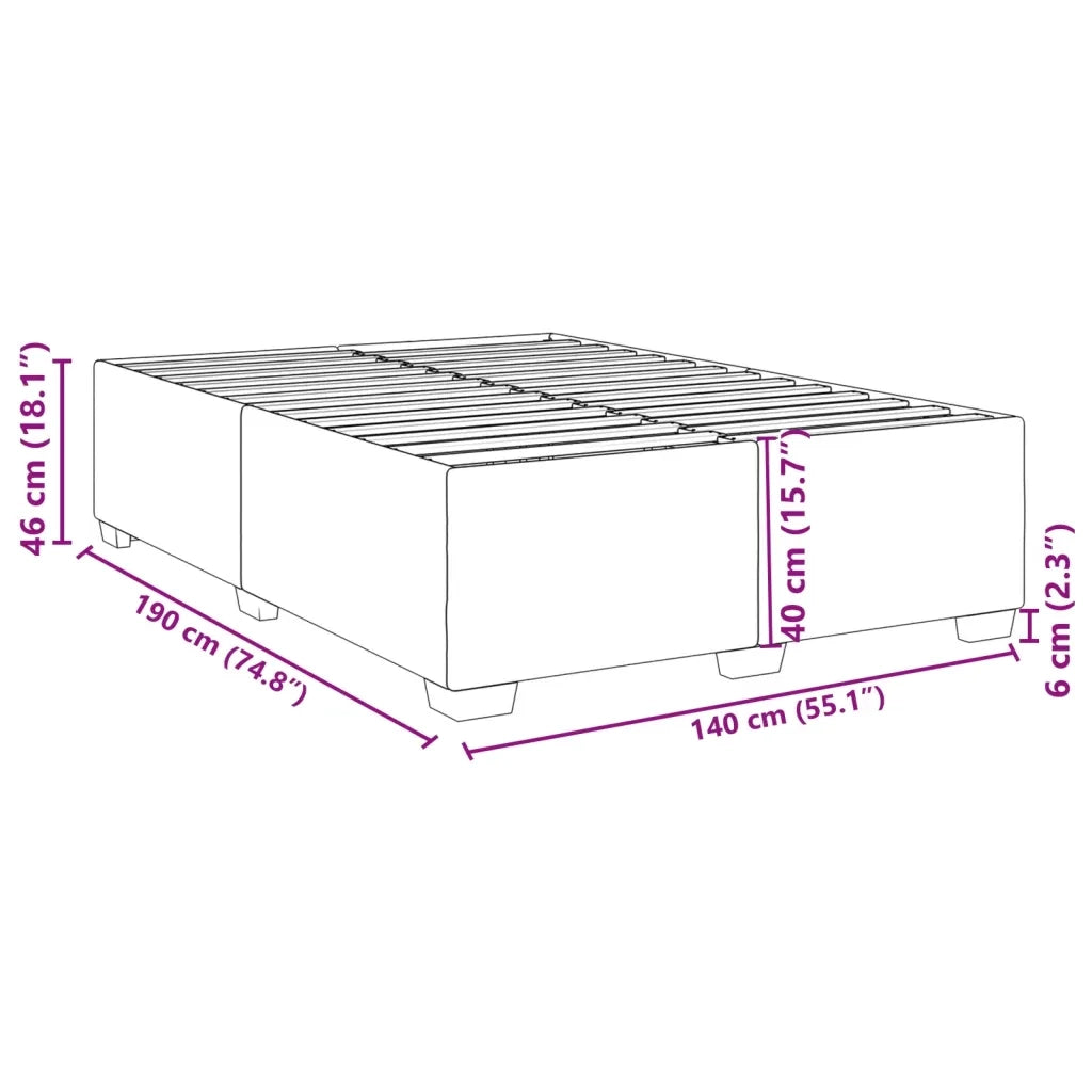 Letto matrimoniale | Letto per adulti | Giroletto senza Materasso Crema 140x190 cm in Tessuto