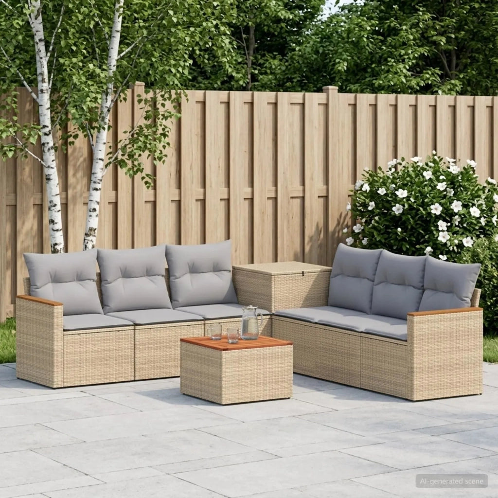 Set di divani 8 pz Beige e Grigio Chiaro 3448555