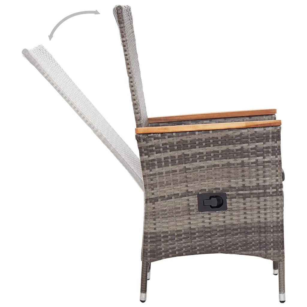 Set Mobili da Pranzo per Giardino 5 pz Grigio 3072144