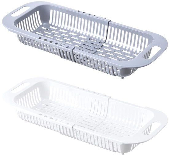 Vergietmand Inclinabile - multifunzionale e pratico - 2 pezzi - bianco e grigio - plastica