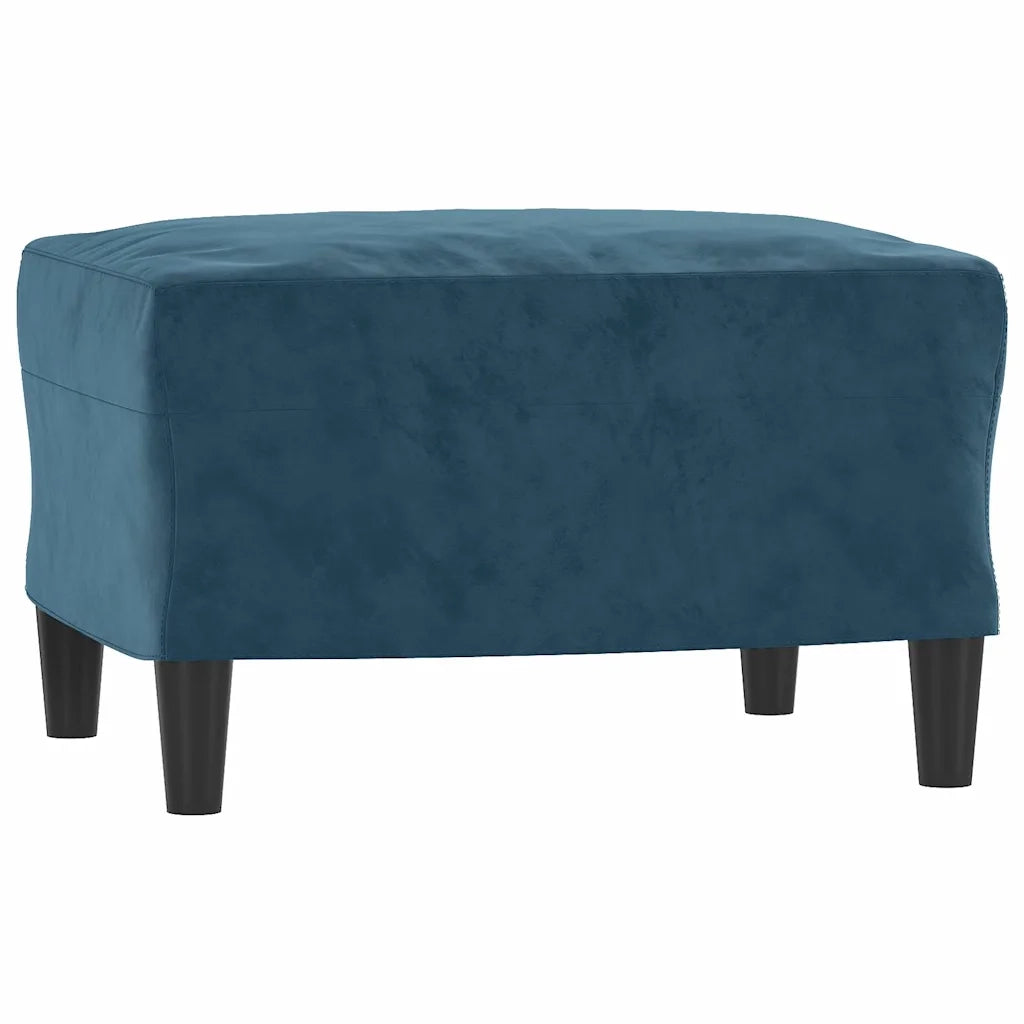 Poltrona con Poggiapiedi Blu 60 cm in Velluto 3201054