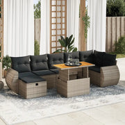 Set Divano Giardino 5 pz con Cuscini Grigio Polyrattan Acacia 3328068