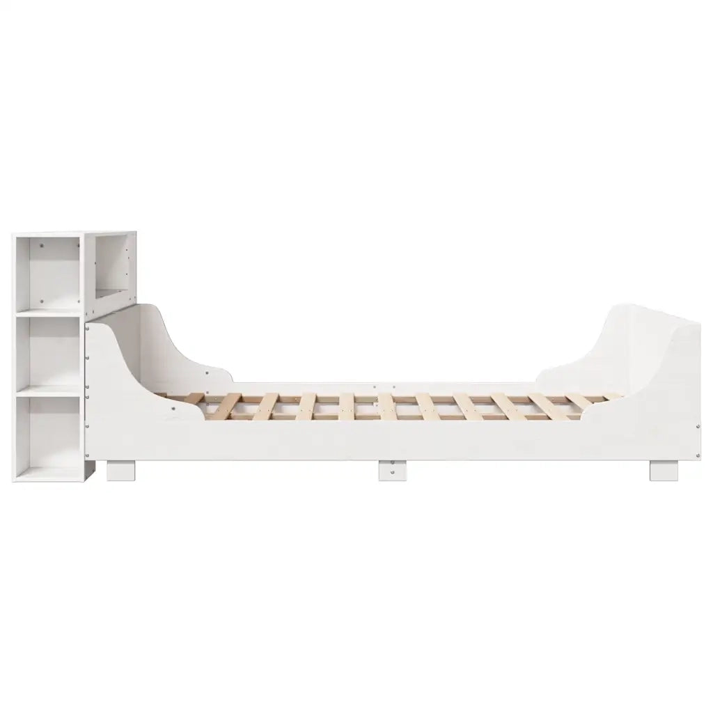 Letto senza Materasso-Struttura Letto Bianco 135x190 cm Legno Massello di Pino 275703
