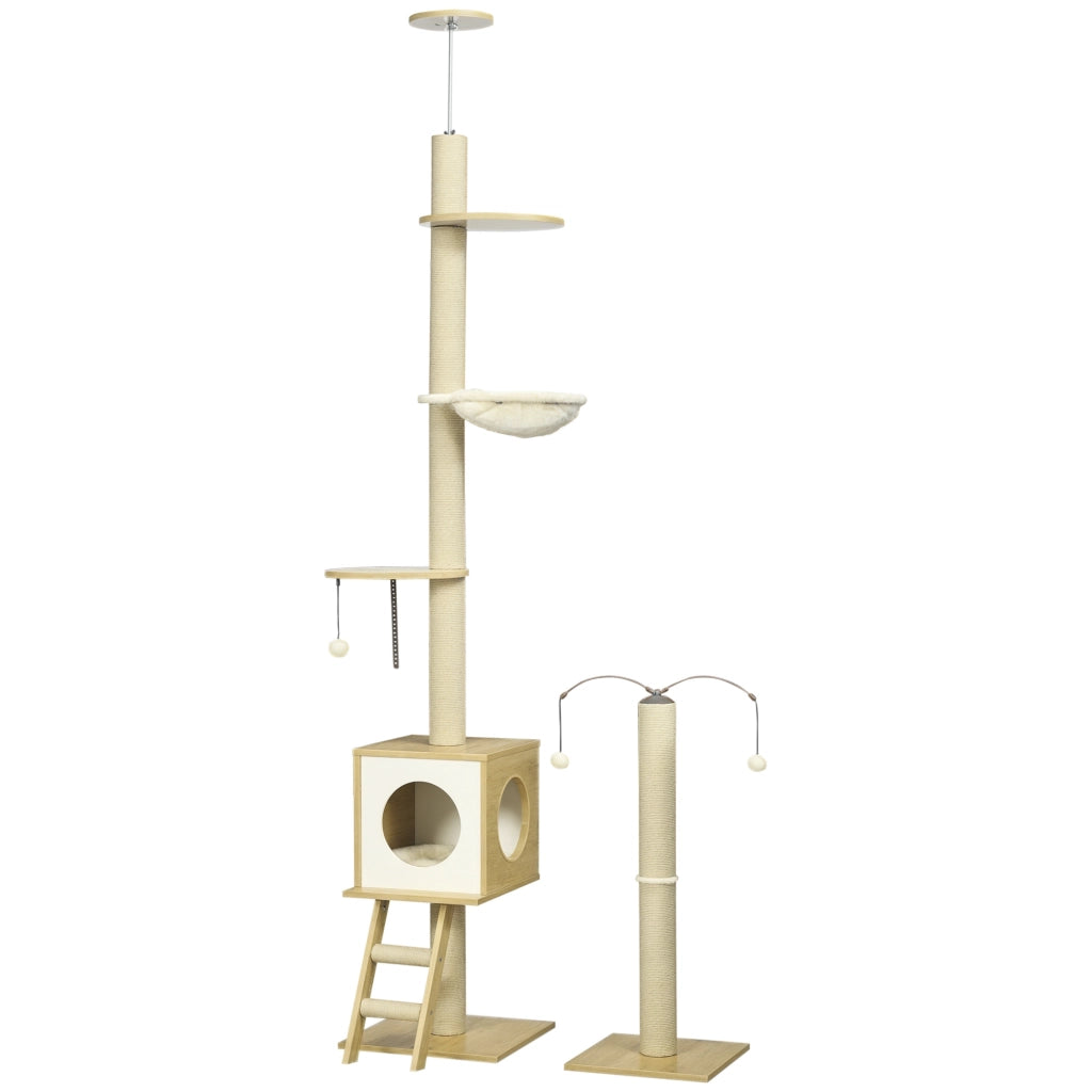 Albero per Gatti ¨C Minimal ¨C Beige 40x40x225-285 cm
