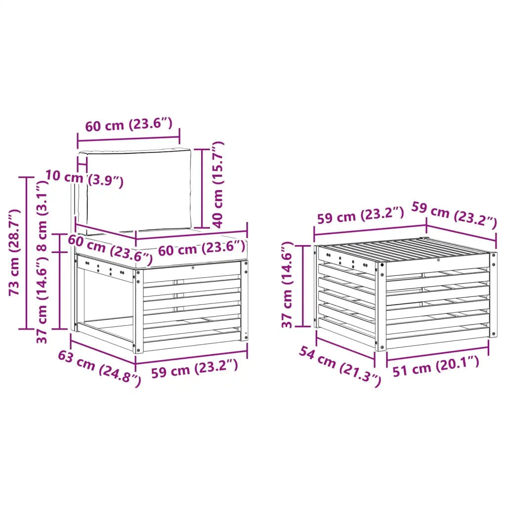 Set di divani da esterno 7 pcs Bianco e Antracite Poliestere 3391442