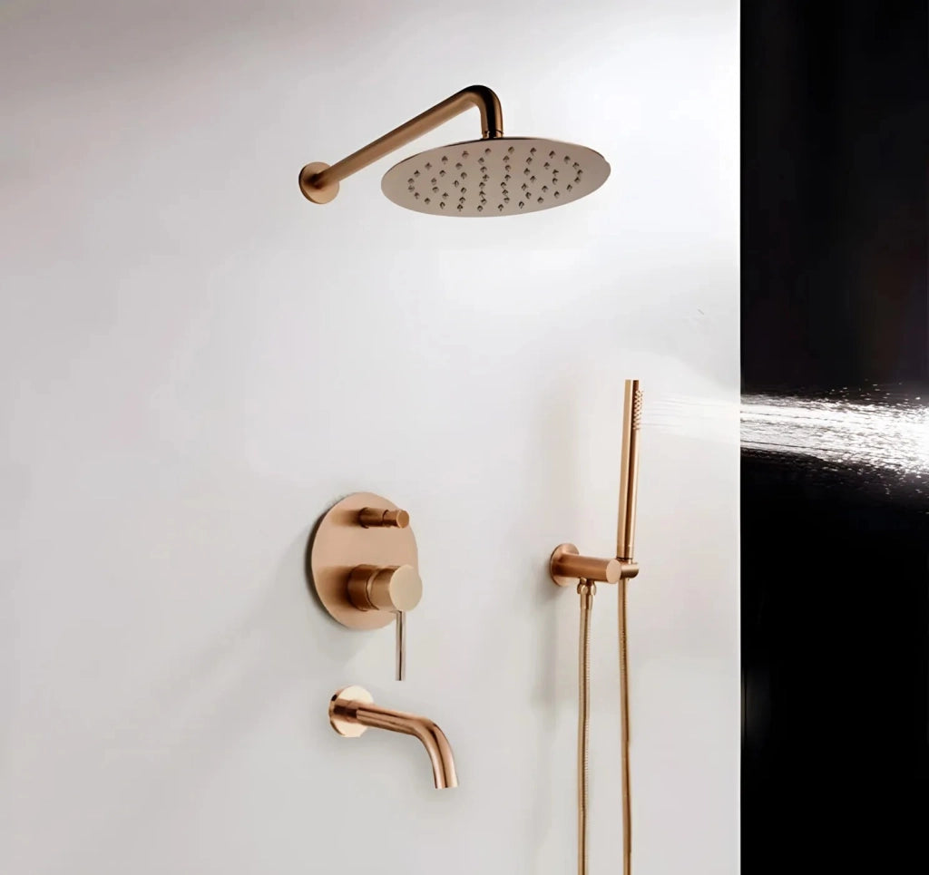 Set Da Vasca-doccia Da Incasso Rea Lungo Copper + Box