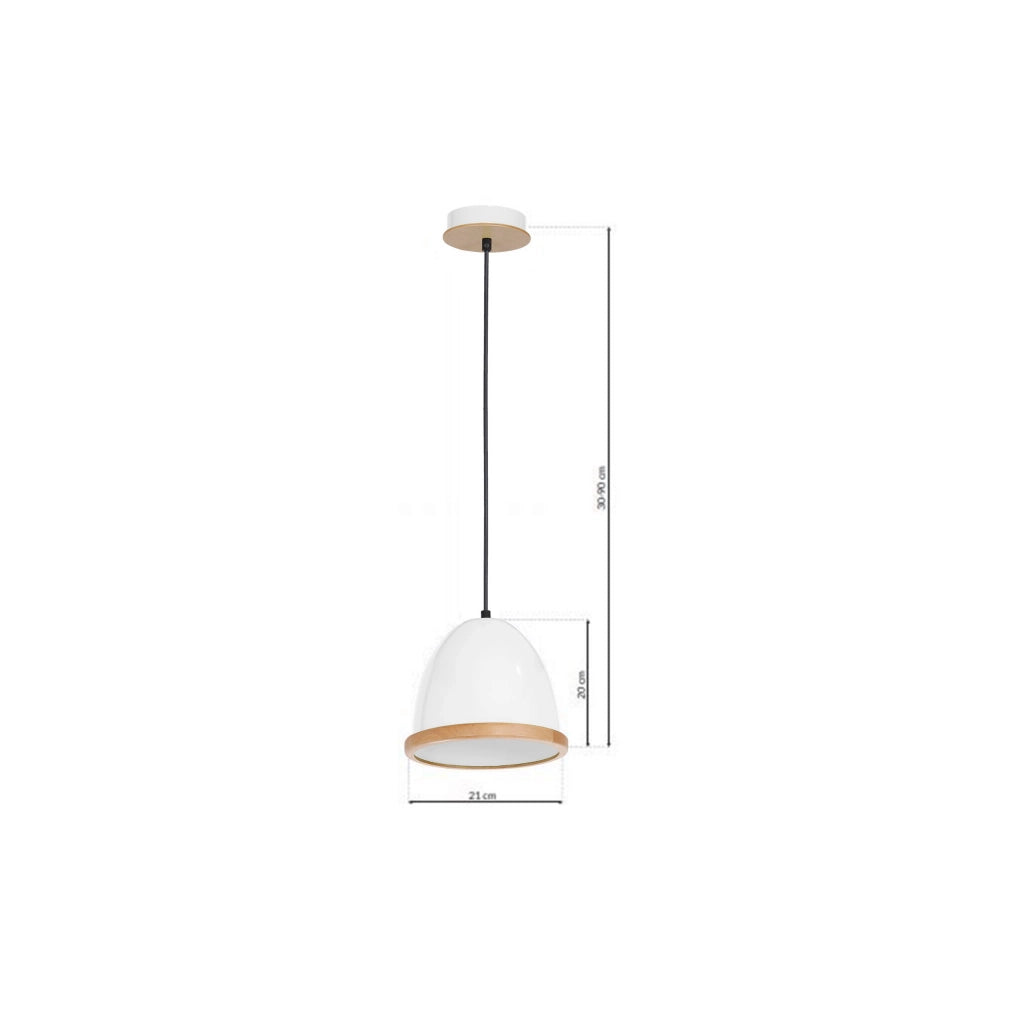 Lampada a sospensione Milagro Studio E27 bianca Ø21cm