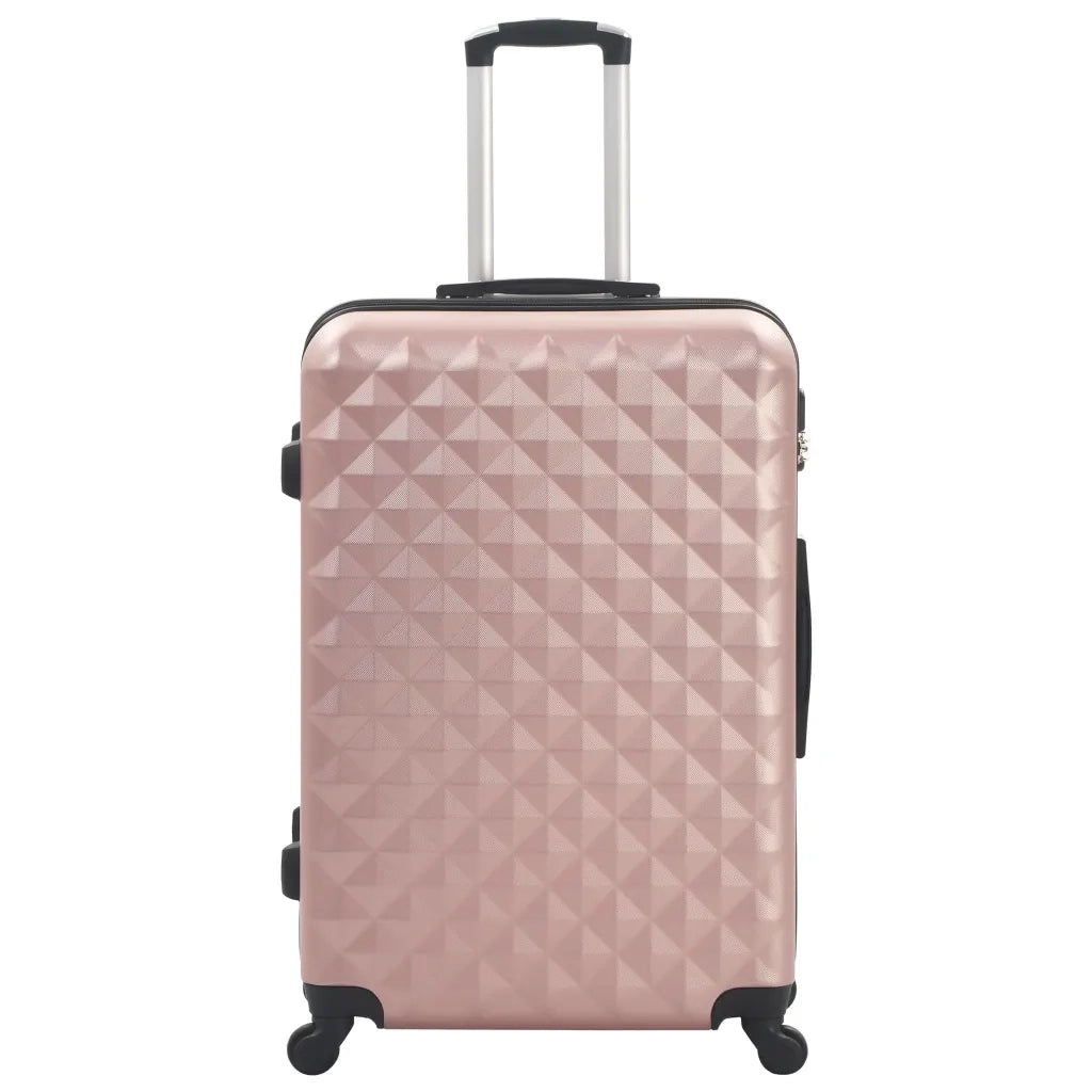 Set Trolley a Custodia Rigida 3 pz Oro Rosa in ABS 91888