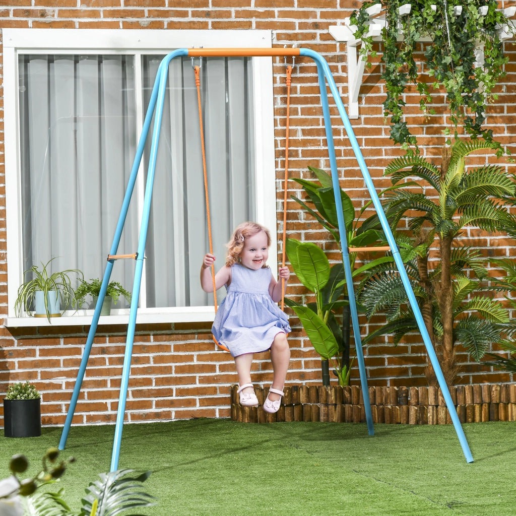 Altalena Giardino Bambini 3-8 Anni ¨C Xylo ¨C Acciaio PE Seggiolino 163x145x181cm