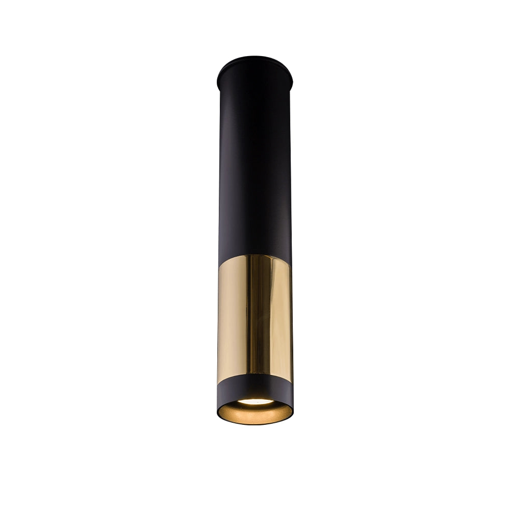 Spot soffitto tondo nero ottone GU10 10W Kavos Amplex