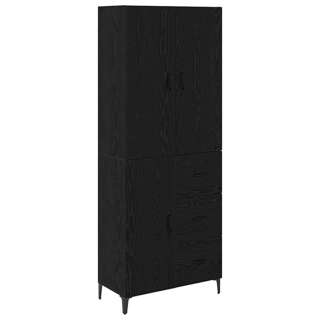 Credenza Rovere Nero 69,5 x 34 x 180 cm Legno multistrato 3416082