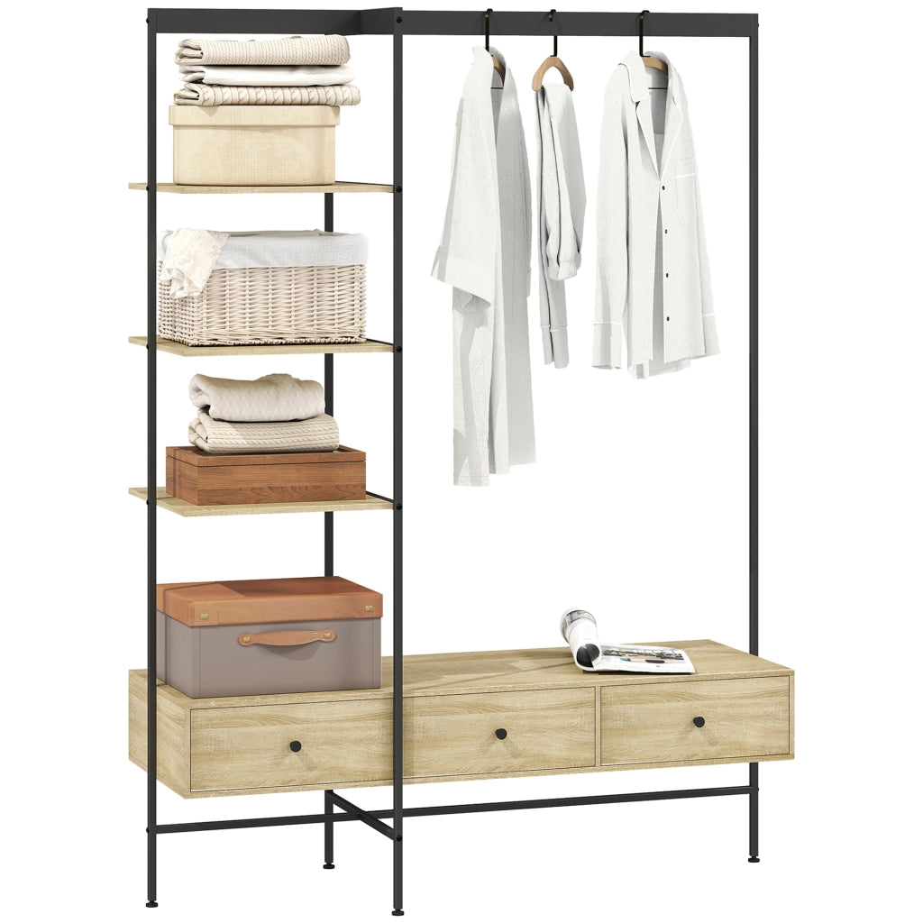 Armadio a colonna con ripiani, cassetti e appendiabiti ¨C Minimal ¨C 180x40x180 cm