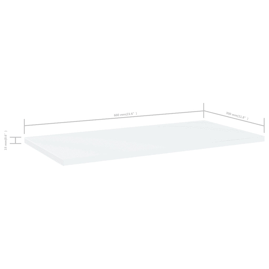 Ripiani per Libreria 4pz Bianchi 60x30x1,5 cm Legno Multistrato 805234