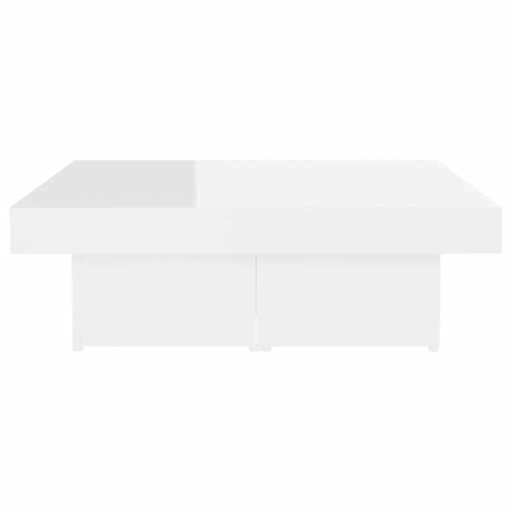 Tavolino da salotto | Tavolino da caff¨¨ | Tavolino da Soggiorno Bianco Lucido 90x90x28 cm Legno Multistrato
