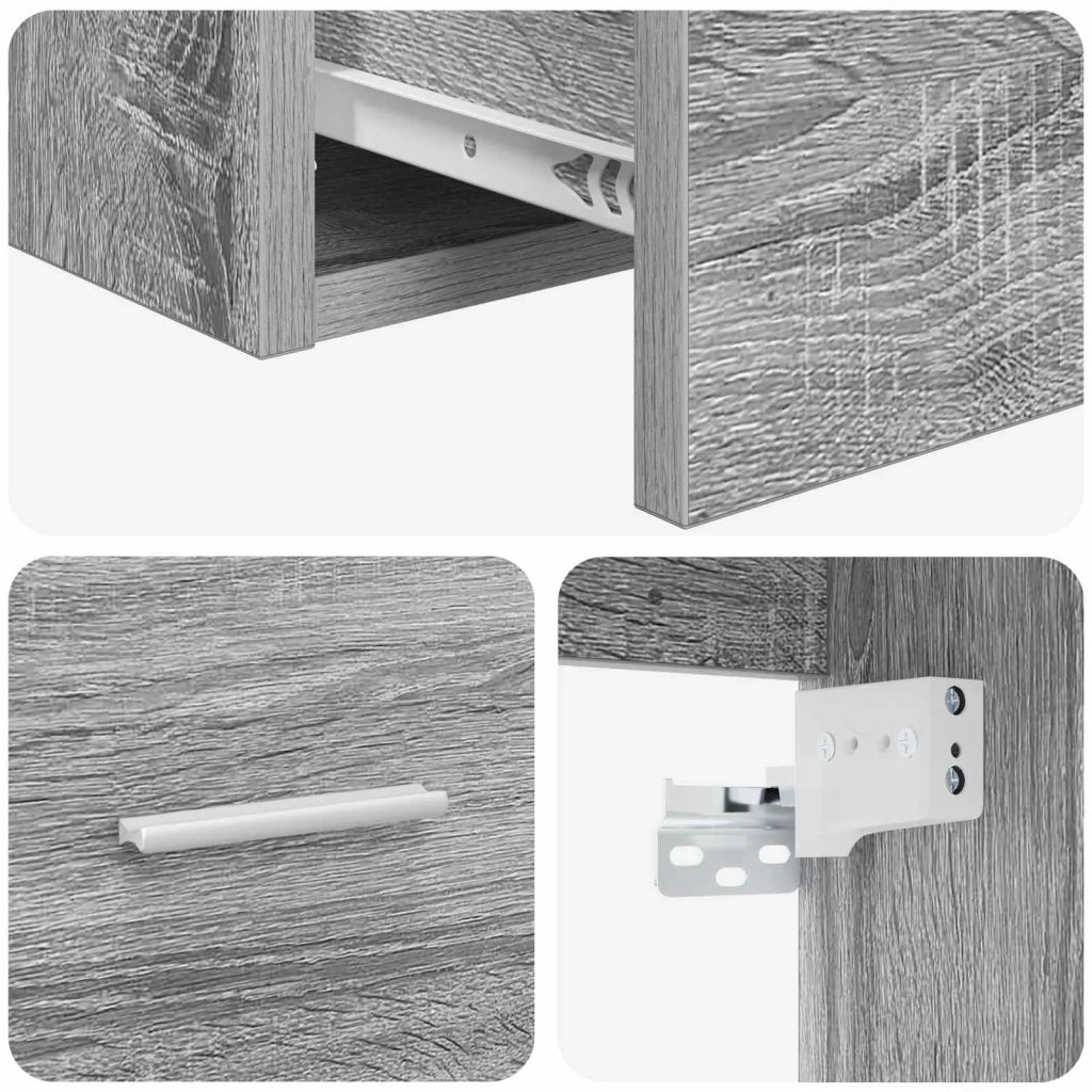 Mobile Lavabo da Parete Sonoma grigio 49,5 x 44,5 x 66,5 cm 890307