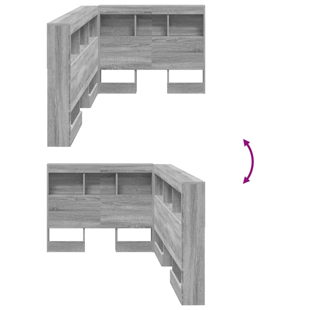 Testata contenitore Grigio Sonoma 90 cm Legno multistrato 3335522