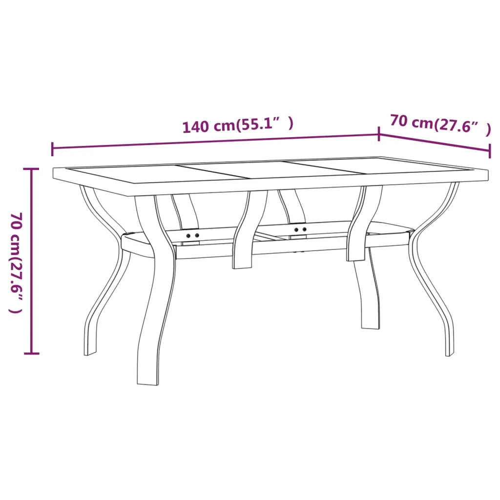 Set da Pranzo da Giardino 5 pz Marrone e Nero 3095983