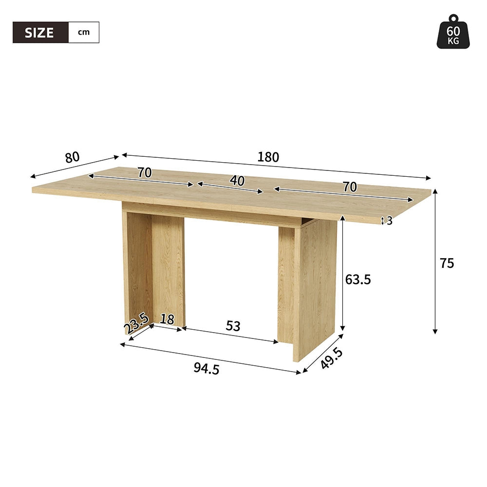 Tavolo Estensibile Xylo 140/180x80cm - Quercia