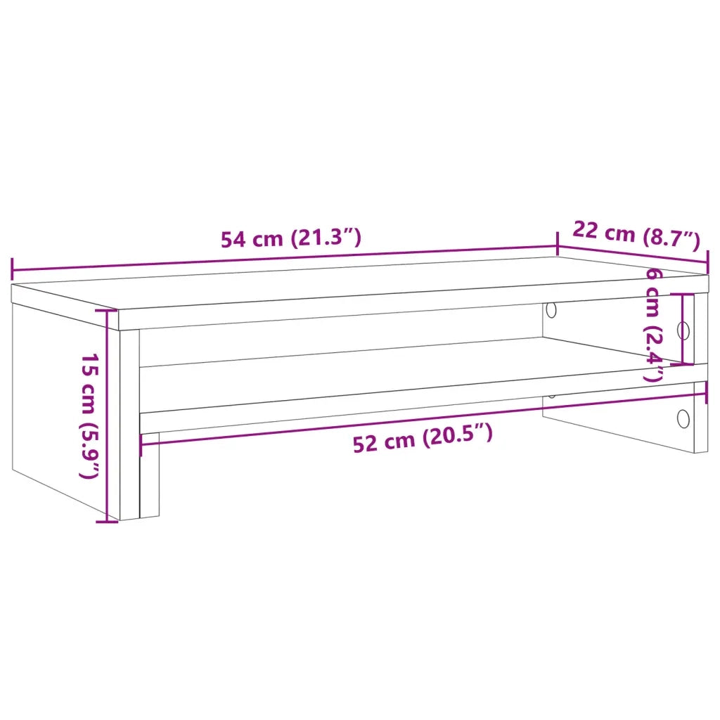 Supporto per Monitor Rovere Fumo 54x22x15 cm in Truciolato CFW3497806