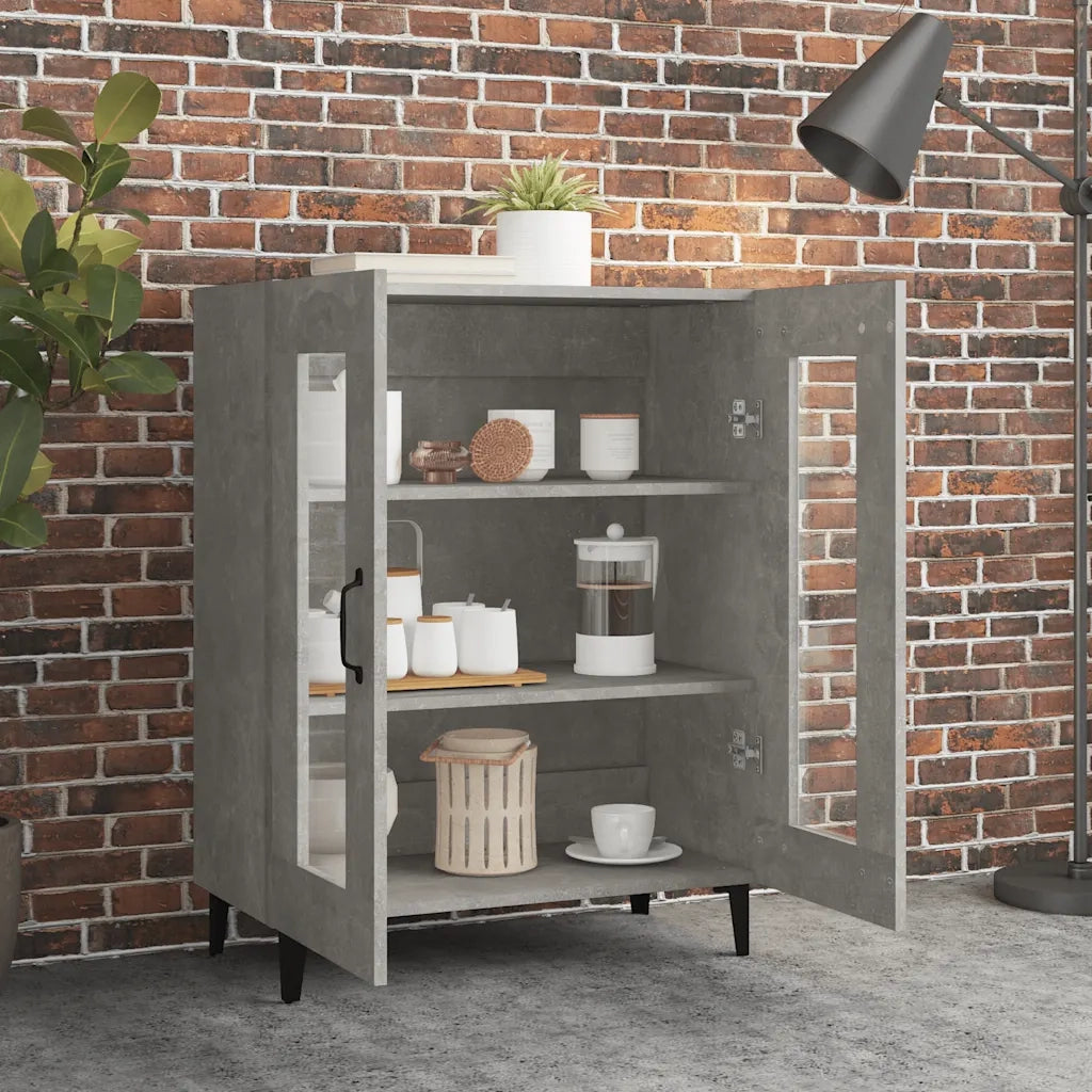 Credenza Grigio Cemento 69,5x34x90 cm in Legno Multistrato 812127