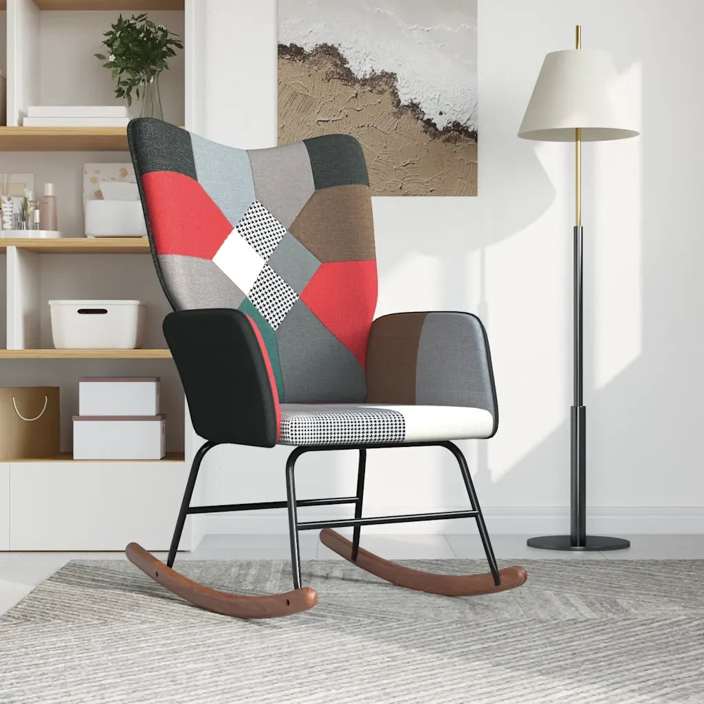 Sedia a Dondolo in Tessuto Patchwork cod mxl 52228