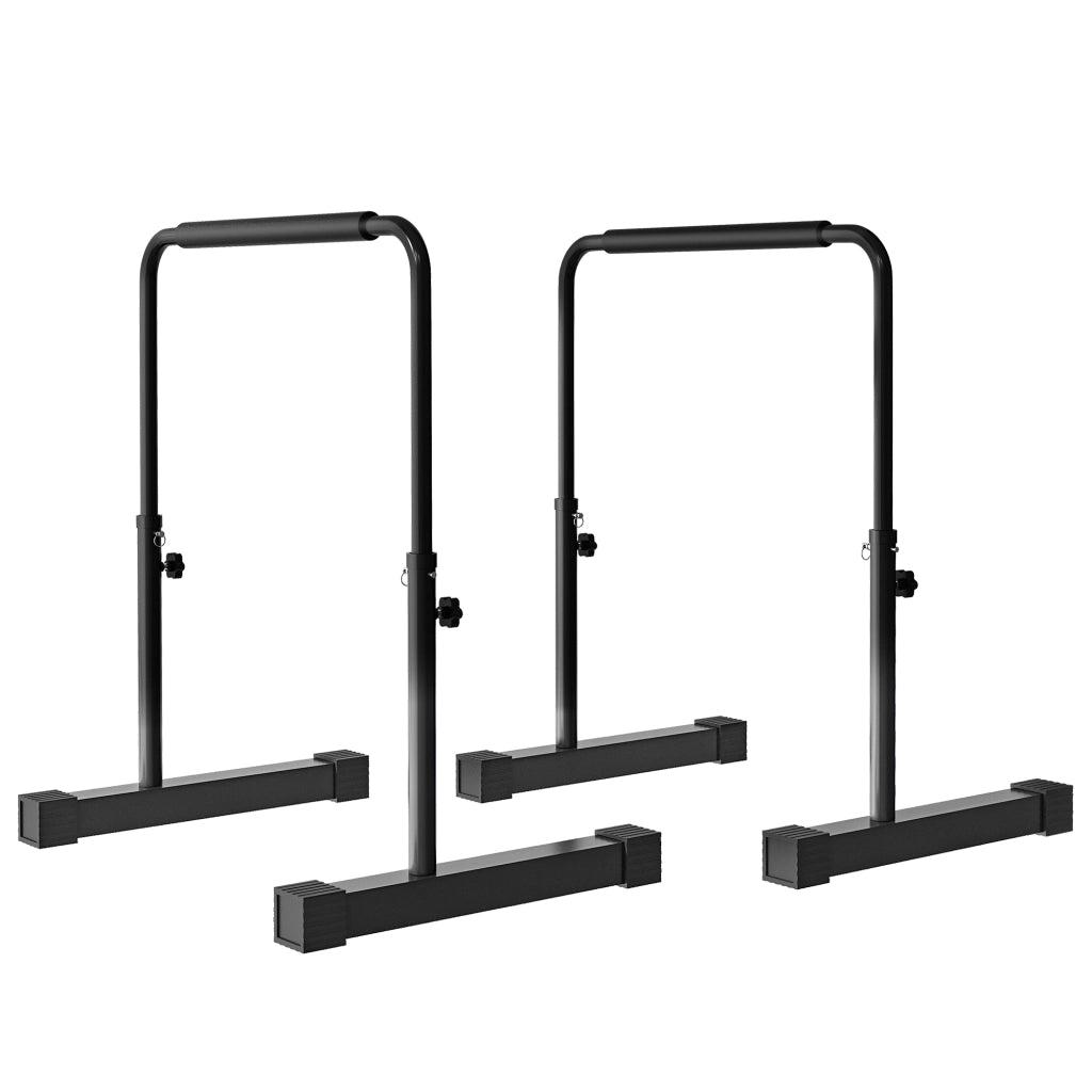Set 2 Barre per Dip ¨C Minimal ¨C Acciaio Nero, 70x50x80-105 cm