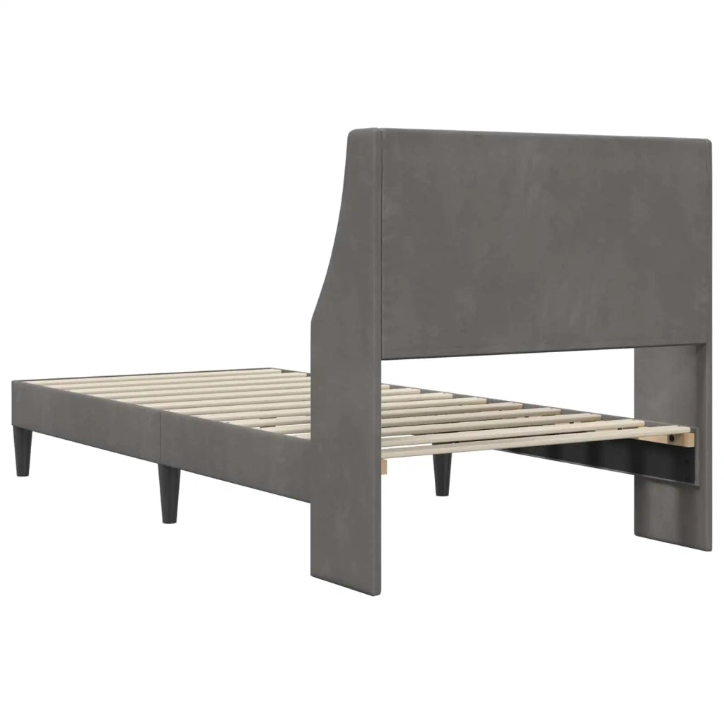 Struttura del letto-Giroletto Grigio scuro 90 x 200 cm Velluto 751470