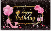 Decorazione per Festa di Compleanno Donna - 180x120cm - Palloncini d'Oro - Champagne Rosa - Adatto per Festa di Compleanno