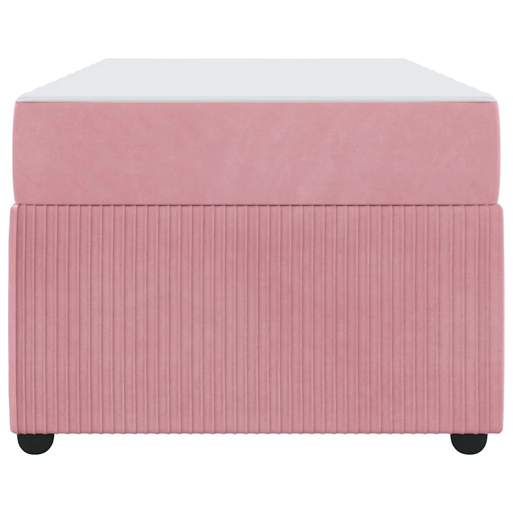 Letto singolo | Letto per adulti | Struttura del letto con materasso Rosa 100 x 200 cm Tessuto
