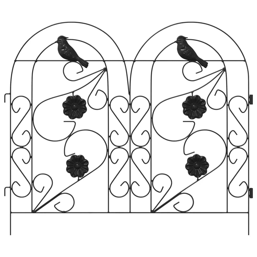 Recinzione per Giardino 5 pcs Nero Acciaio 42021370