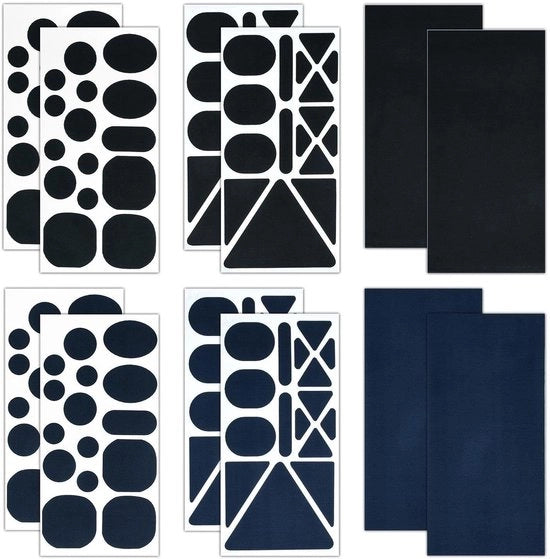 Pannelli di riparazione autoadesivi 12 pezzi - Pannelli autoadesivi per tessuti - Pannelli per riparazioni senza cuciture - Riparazione tessuti - Pannelli in nylon duraturo - Dimensioni 10 x 20 cm - Pannelli per tessuti autoadesivi