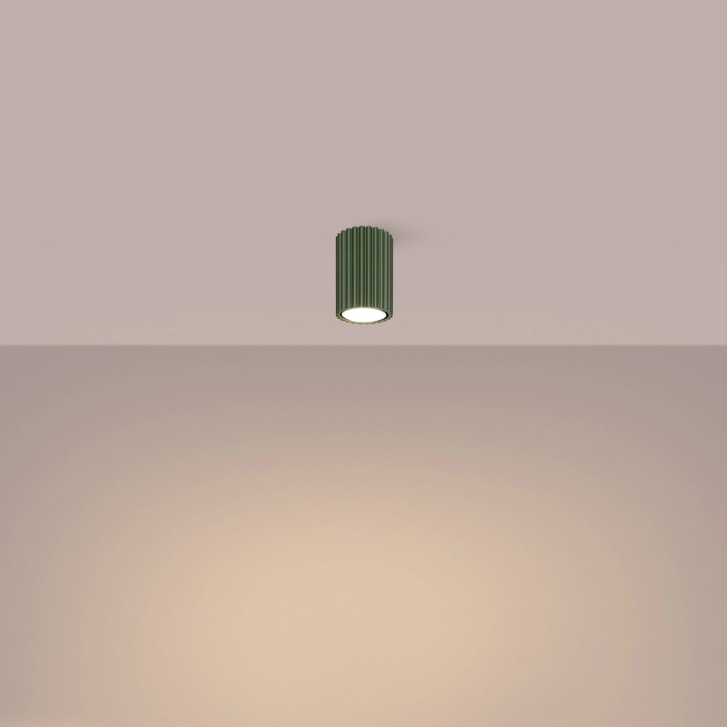 Lampada da soffitto KARBON 10 verde oliva